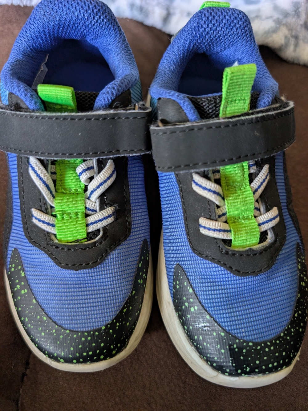 Kids Blue and Green Athletic Sneakers - Light Up